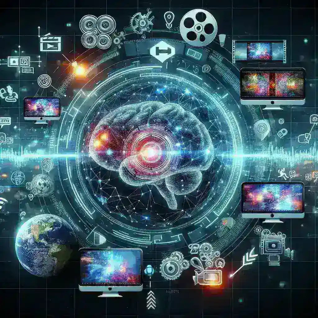 "AI technology enhancing video localization process with advanced analytics and multilingual subtitles, showcasing the future of global content accessibility."